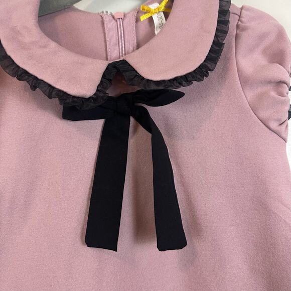 Kidichic Mauve A Line Sailor Dress 24-30 Months Ruffle Peter Pan Collar Bow - Picture 2 of 7